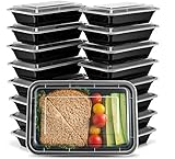 Ez Prepa [20 Pack] 28oz Single Compartment Meal Prep Containers with Lids - Food Storage Containers Bento Box, Lunch Containers, Microwavable, Freezer, and Dishwasher Safe, Food Containers
