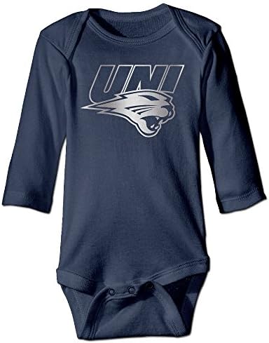Baby Boys Girls Northern Iowa Panthers 1 Platinum Logo Long-sleeve Romper Jumpsuit