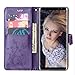 Galaxy Note 8 Case,Note 8 Wallet Case, FLYEE Flip Case Wallet Leather [Kickstand] Emboss Butterfly Flower Folio Magnetic Protective Cover with Card Slots for Samsung Galaxy Note 8 Purple