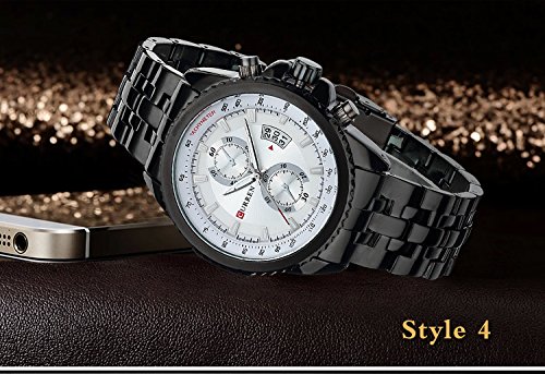 Curren 8082 Hombres Moda Casual Vestido Reloj Fecha exhibición de Acero Inoxidable Relojes Negocios - Imagen 6