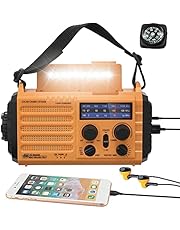 5000mAh Weather Radio,Solar Hand Crank Emergency Radio,NOAA/AM/FM Shortwave Outdoor Survival Portable Radio, Power Bank USB Charger,Flashlight/Reading Lamp,Headphone Jack,SOS