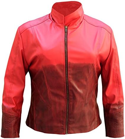 Scarlet Witch Jacket Real Leather Avengers Age of Ultron Movie (LARGE)