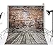 LB Vintage Brick Wall Backdrops for Photography 10x10ft Rustic Wood Floor Photo Background Birthday Party Decorations Customized Portrait Photo Shoot Studio Props DZ369
