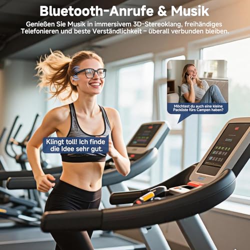 AI Smart Glasses, Brille mit 800 W Kamera, 2 Paare Brillengläser, 1080P HD Video und Audiorecording mit Bildstabilisierung, /Bluetooth-Anrufe/AI-Assistent/Echtzeitübersetzung