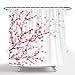 Wencal Pink Cherry Blossom Shower Curtain for Bathroom with 12 Hooks Floral Sakura 72 x 72 Inches