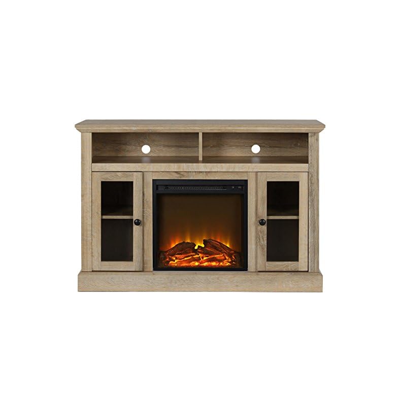 Ameriwood Home Chicago Fireplace TV Stand for TVs up to 50″, Natural