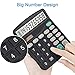 Calculator, 2-Pack 12-Digit Solar Battery Basic Calculator, Solar Battery Dual Power Office Calculator, with Large LCD Display and Large Buttons (Battery Included)