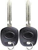 2 KeylessOption New Uncut Blade Ignition Chipped Car Key Blanks with G Transponder Chip for Toyota