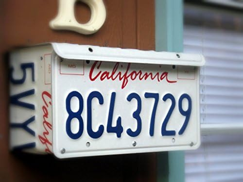 Upcycled Wall Mount California License Plate Mailbox