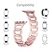 Magnve Bling Band for Apple Watch Band 38mm,Women Stainless Steel Metal Fashion Design Replacement Wrist Strap And Screen Protector, for iWatch Series 3 Series 2 Series 1 Sport (38mm Rose Gold)