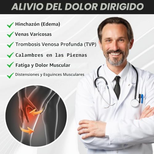CAMBIVO Compression Socks Women Men 2 Pairs, Compression Socks 15-20 mmHg, Varicose Veins Compression Stockings, High Socks, for Sport, Running, Airplane, Cycling, Hiking, Nurse