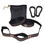 MWHW Hammock Straps Durable and Extra Strong Hammock Straps Adjustable Loops for Travel Camping and Hiking (6.5ft-orange)