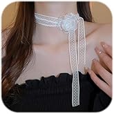 IQIC Flower Choker Necklace for Women Lace Choker Necklace Vintage Rose Floral Necklaces for Bride Wedding Jewelry