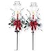 Outdoor Solar Christmas Decorations, LED Candle, Snowman and Floral Accents Garden Stakes, Set of 2