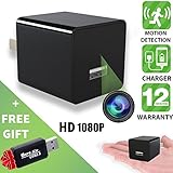 Hidden Camera - Spy Camera - Motion Detection - HD 1080P - USB Hidden Camera - Surveillance Camera - Mini spy Camera - Nanny Camera - Best Spy Camera Charger - Hidden Camera Charger - Improved 2018v2