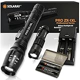 Handheld LED Tactical Flashlights – Professional Series ZX-1XL Kit – Super Bright 1600 Lumens – 5 Light Modes, Adjustable Focus, Outdoor Water Resistant - Great for Security, Camping and Home Use