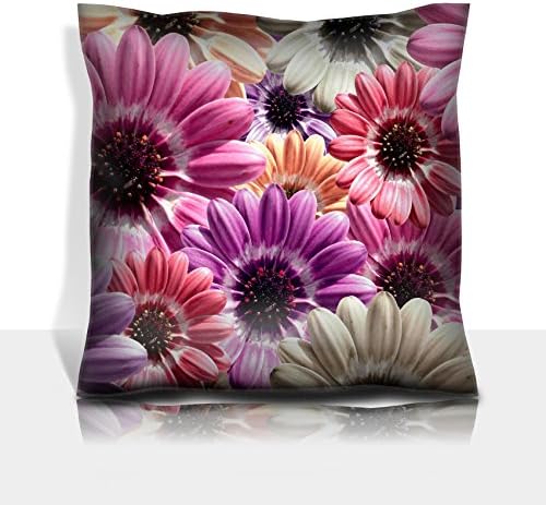 Luxlady Throw Pillowcase Polyester Satin Comfortable Decorative Soft Pillow Covers Protector sofa 16x16, 1 pack IMAGE ID: 37502627 Purple pink illustration of background created from daisy flo