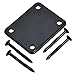 YMC 1 Set Electric Guitar Neck Plate with Screws for Strat Tele Guitar Precision,Jazz Bass Replacement, Black