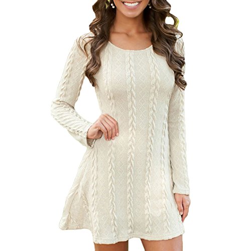 YINUOWEI Women Slim Fit Long Sleeves Stretchable Casual Knitted Sweater