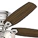 Hunter Fan Company, 53328, 52 inch Builder Brushed Nickel Low Profile Ceiling Fan with LED Light Kit and Pull Chain