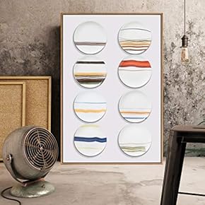 Floating Framed Canvas Wall Art for Living Room, Bedroom Plates Canvas Prints for Home Decoration Ready to Hang - 16x24 inches
