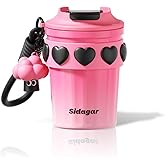 SDGA+ 12 oz Travel Coffee Mug Spill Proof Leak Proof, Stainless Steel Thermal Coffee Cup with Lid, Resuable Cup for Hot and Cold, Portable Tumbler for Women, Pink