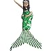 NOPTEG Mermaid Tail Blanket Crochet Knitted Living Room Sleeping Bag Birthday Gift for Kids 59inch x31.5 inch (Reindeer Snowflake,Green)