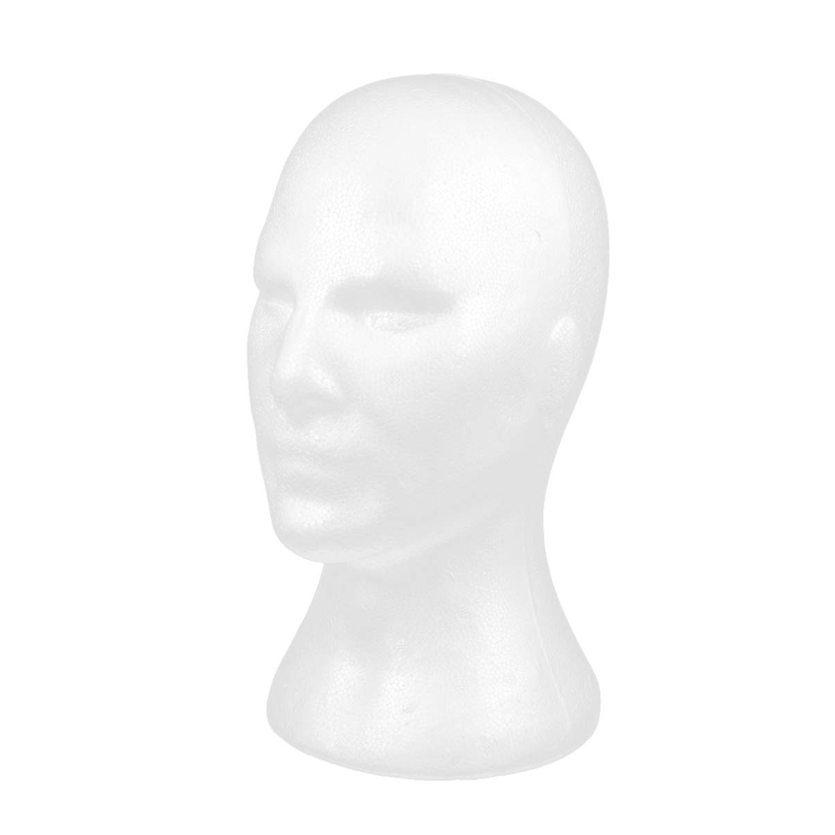 Male Head Foam Mannequin Head Head Model Foam Manikin for Wig Hair Hat Glasses Scarf Jewelry Display Stand