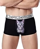 Sankbank Men's Sexy Cute 3D Cat Print Bulge Pouch Boxer Briefs Underwear Shorts