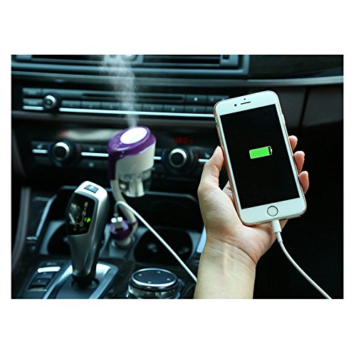 ONEZILI Car Humidifier,Mini Air Purifier Aroma Diffuser Air Freshener Purifier Aromatherapy Mist Maker with 360 Degree Rotation, Suit for Water Soluble Essential Oils Protable Diffuser (1 USB Blue) - Thumbnail 7