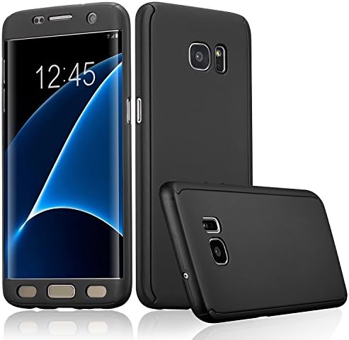 Samsung Galaxy S7 Edge case,KCOYO New Design 360 Degree Full Body Protective Hard PC Slim Shockproof Anti-slip Anti-fingerprint Front&amp;Back Case Cover For Samsung Galaxy S7 Edge (black)