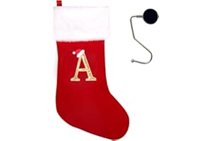 infleesh 20 Inches Monogrammed Christmas Stockings with Letters,Super Soft Christmas Stockings Large Monogram Stockings Red Letter Stockings for Christmas Holiday Xmas Gift…