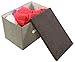 Natural Jute Portable Storage Box - Archival Craft Closet Bedroom Organization - Closet Box - 18 x 12 x 12 inches - Shades May Vary