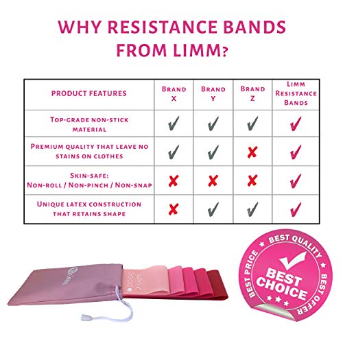 Limm Resistance Exercise Loop Bands - 12-inch Workout Flexbands for Physical Therapy, Rehab, Stretching, Home Fitness and More - Includes Bonus EBooks, Instruction Manual, Online Videos & Carry Bag - Thumbnail 7