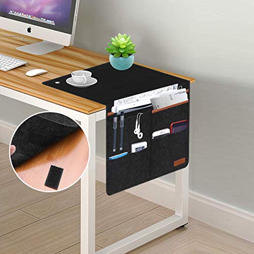 Worker Ant X Non-Slip Sofa Couch Chair Armrest Pocket Organizer Hanging Storage Bedside Caddy Organizer for Tablet,Smart Phone,Book,Glasses,Magazines,Ipad,TV Remote Control Holder (Black)