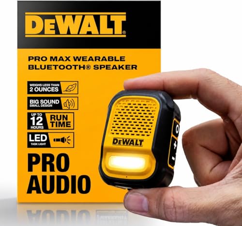 DEWALT Wearable Bluetooth Speaker w/LED Light