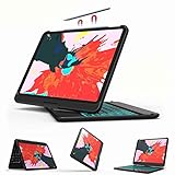 iPad Pro 11 Keyboard Case - Backlit 7 Color - Charging Pencil - Thin & Light - 360 Rotatable - Wireless/BT - Apple iPad Pro 11 inch 2018 Case with Keyboard - YEKBEE 360 for iPad Pro 11 (Black)