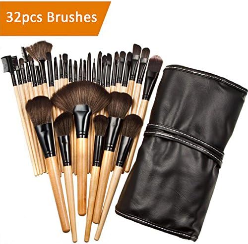 Makeup Brush Set, AIDUE 32 pcs Professional Cosmetic Foundation Eye Eyeshadow Blending Eyeliner Powder Liquid Cream Brushes Kit with PU Leather Case