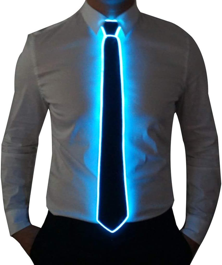 Burning Man Light Up Fanny Ties Novelty Necktie For Men LED Light Up Ties Costume Accessory