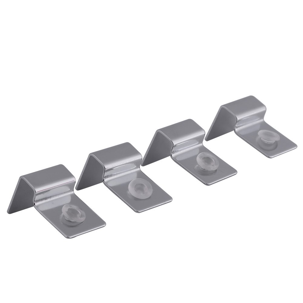 Zerodis 4pcs Stainless Steel Fish Glass Cover Support Bracket, Aquarium Cover Glass Clip Holder Lid Bracket Fish Protection(8mm)
