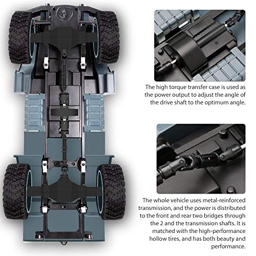 image for RC Cars for Kids,2.4GHZ Remote Control Military Truck 4WD Off-road Cra