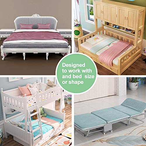 Venhoo Inflatable Kids Bed Rails Bumpers | Safety Bed Guard for Toddler Baby | Waterproof Leak-Proof with Non-Slip Grip, Foot Pump, Great for Home Hotel Travel for All Sizes Beds-2 Pack