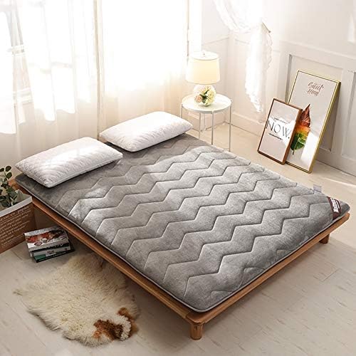 Lichll Flannel Collapsible Super Thick Tatami Floor Mat,futon Mattress Topper Floor Sleeping Pad Soft Japanese Foldable,Gray,120x200cm(47x79inch) [Energy Class A]