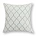 CaliTime Soft Throw Pillow Cover Case for Couch Sofa Bed, Vintage Quatrefoil Trellis Geometric Embroidered, 17 X 17 Inches, Neutral Gray