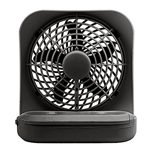 O2COOL Treva 5 Inch Battery Powered Fan Portable Desk Fan 2 Cooling Speeds with Compact Folding & Tilt Design Cubicle Accessories Small Portable (Black)