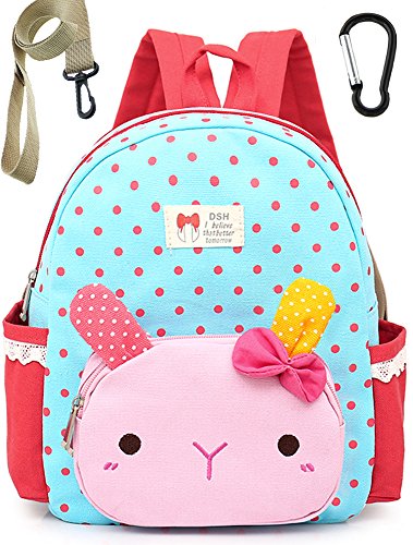 Small Canvas Kids Toddler Backpack Organizer Anti Lost Cat for Unisex (Blue)