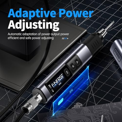 FNIRSI HS-02A 100W Portable Soldering Iron Kit, 100-450℃, 3 Preset Temperature Groups, 3 Soldering Tips, Smart Digital Tool for Precision Repair