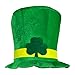 Windy City Novelties St. Patrick's Green Velvet Shamrock Top Hat – Unisex Adult, One Size