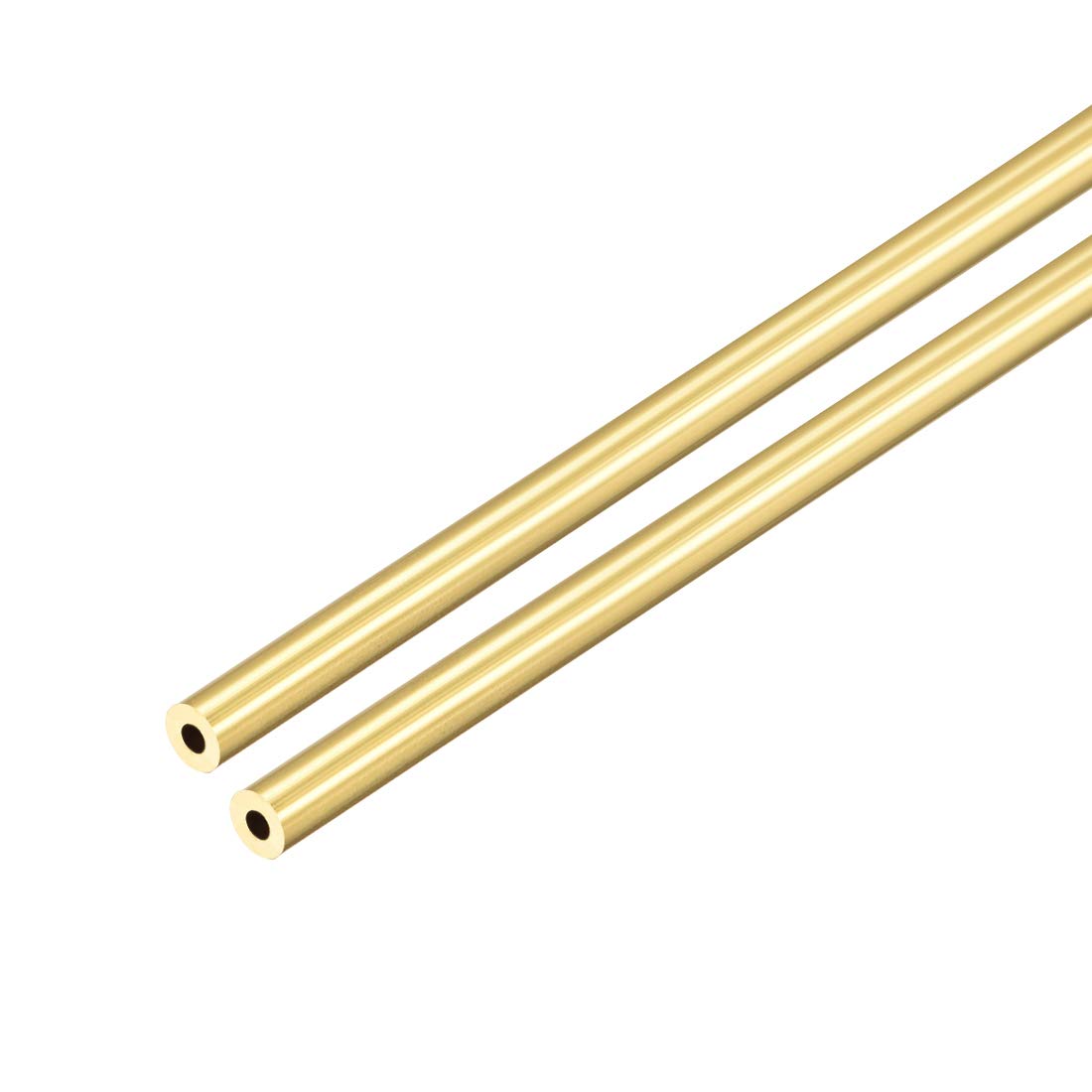 sourcing map Brass Round Tube, 300mm Length 3.5mm OD 1mm Wall Thickness, Seamless Straight Pipe Tubing 2 Pcs
