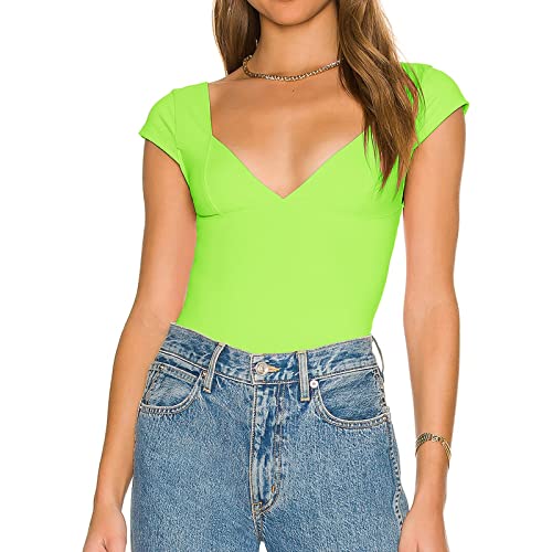WOMEN’S CROP TOPS CAMI SEXY BACKLESS DEEP V NECK SHORT SLEEVE Y2K T SHIRTS CAUSAL SLIM FIT TEE SUMMER CROP CAMI (AS1, ALPHA, L, REGULAR, REGULAR, GREEN)